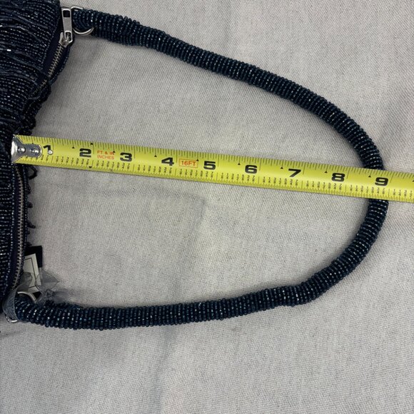 Viral Beaded Fringe Shoulder Bag - Navy Blue - Made in India - Picture 13 of 13